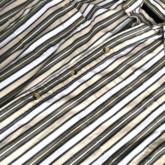 90s Oversized Short Sleeve Striped Button Up - Picture 4 of 6